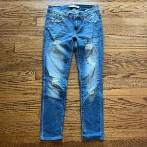 KanCan Low Rise Destroyed Ripped Skinny Jeans Size 1 Size 24